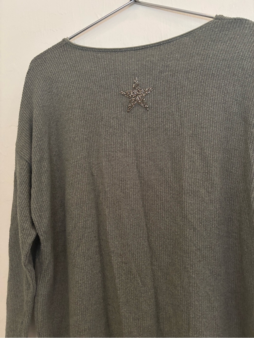 Venti 6 Made in Italy Star Sequin Embellished Top Sweater Shirt Oversized Hi Low - Picture 6 of 8